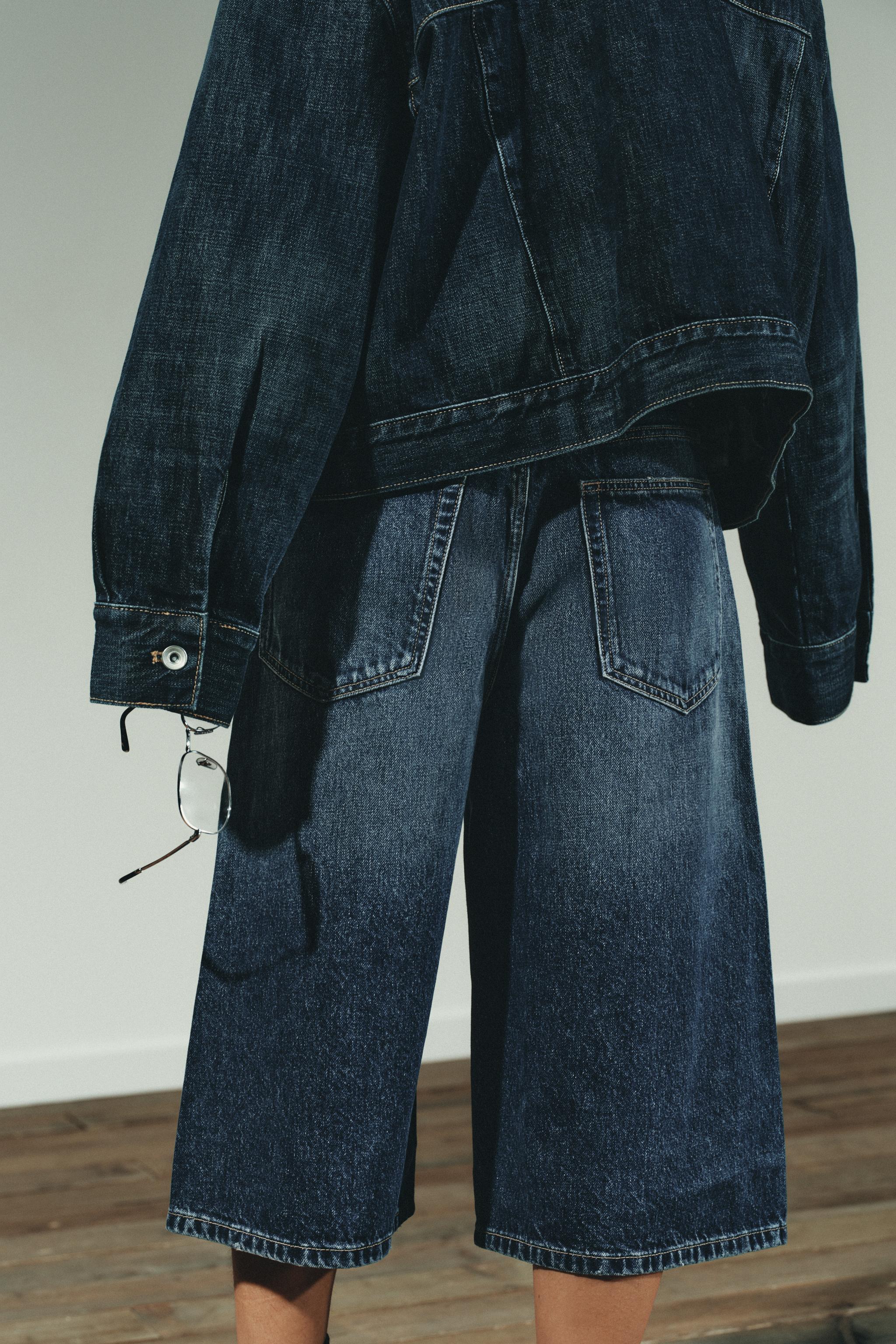 TRF MID-RISE DENIM JORTS SHORTS